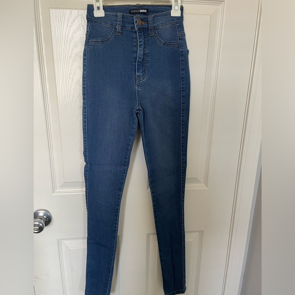 Blue High Rise Skinny Jeans